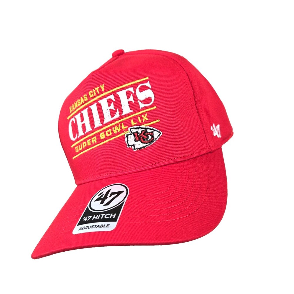 Kansas City Chiefs 47 Hitch Adjustable OSFA Red Snapback Super Bowl Hat NFL NEW